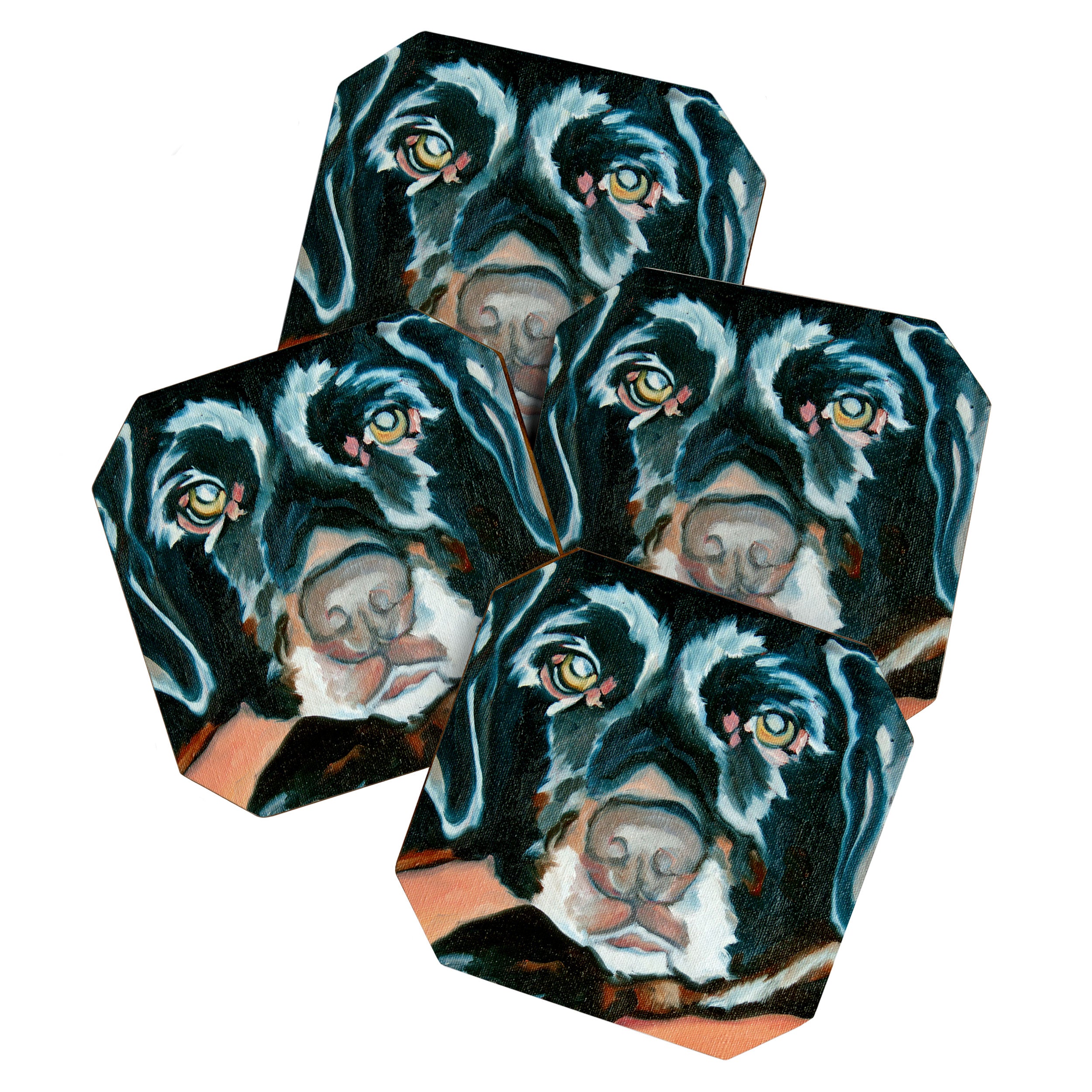 Daisy the Black Lab Dog Portrait Coaster Gallery Image 1