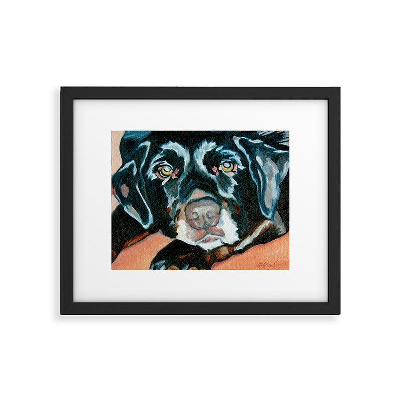 Daisy the Black Lab Dog Portrait Framed Art Print Gallery Image 6