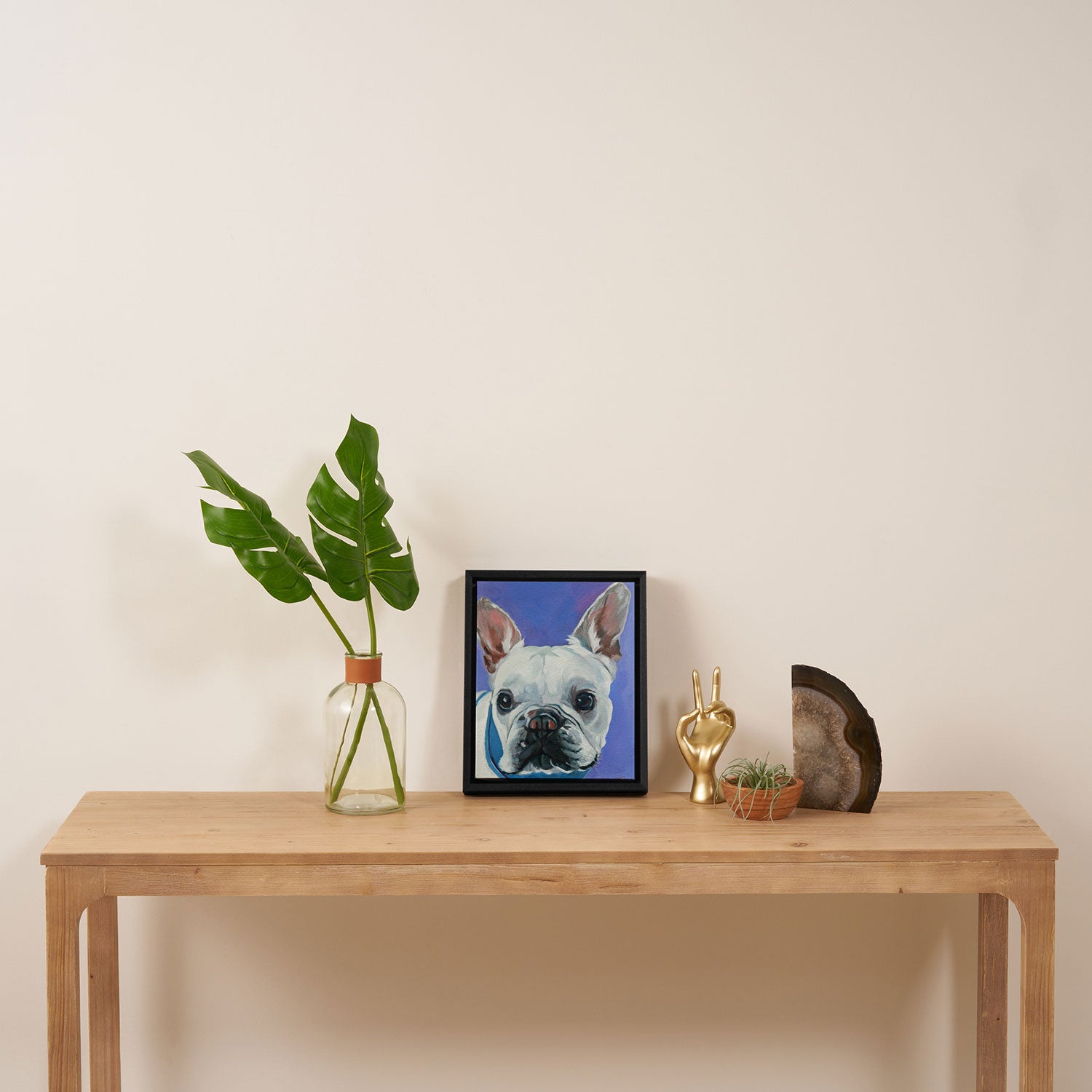 French Bulldog Oil Painting Portrait Framed Canvas Print Gallery Image 4