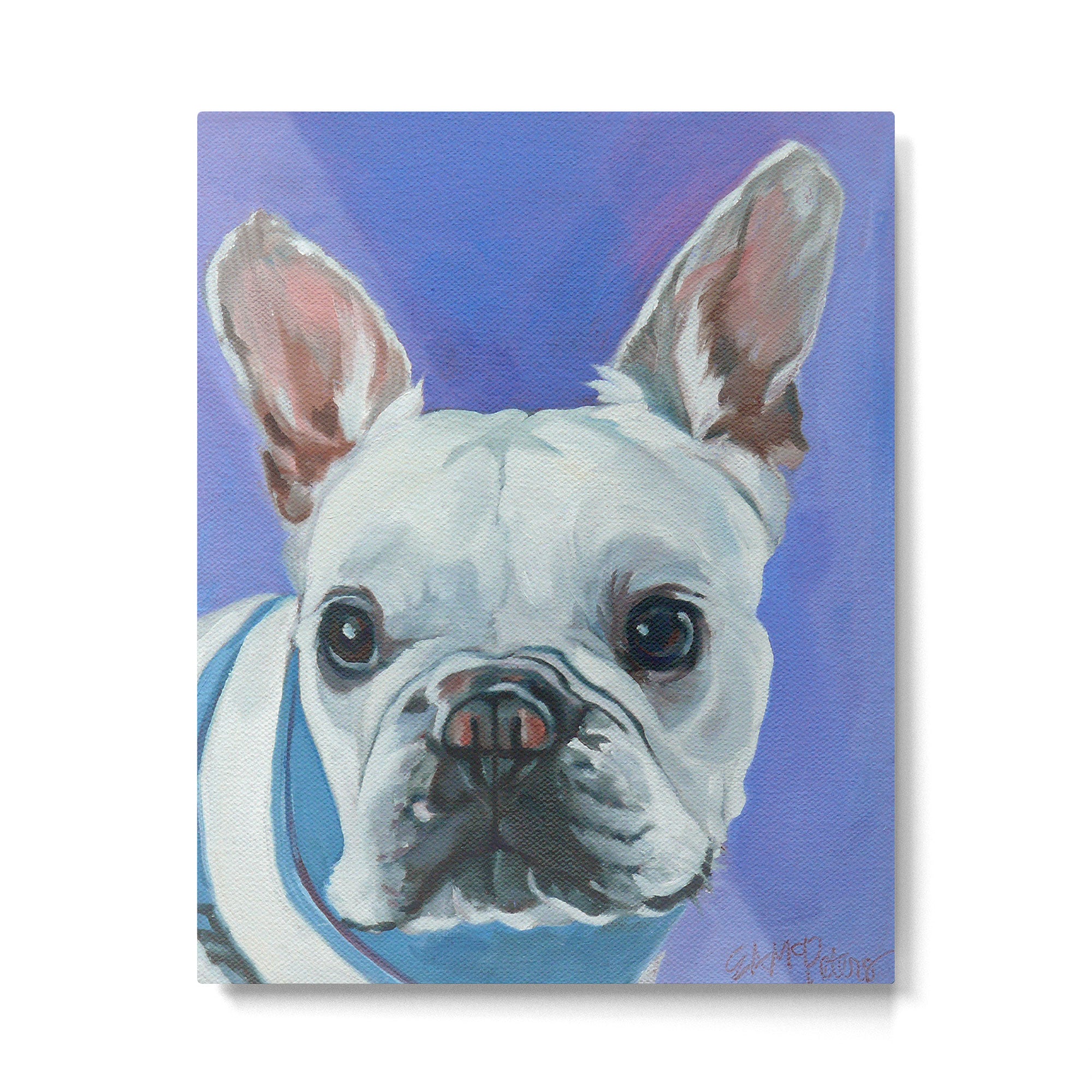 French Bulldog Oil Painting Portrait Metal Print Gallery Image 6