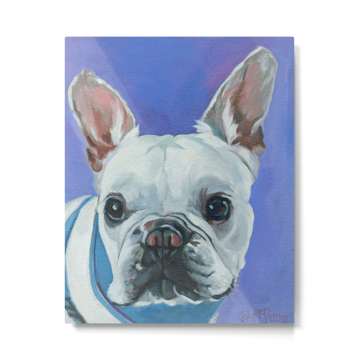 French Bulldog Oil Painting Portrait Metal Print Gallery Image 1