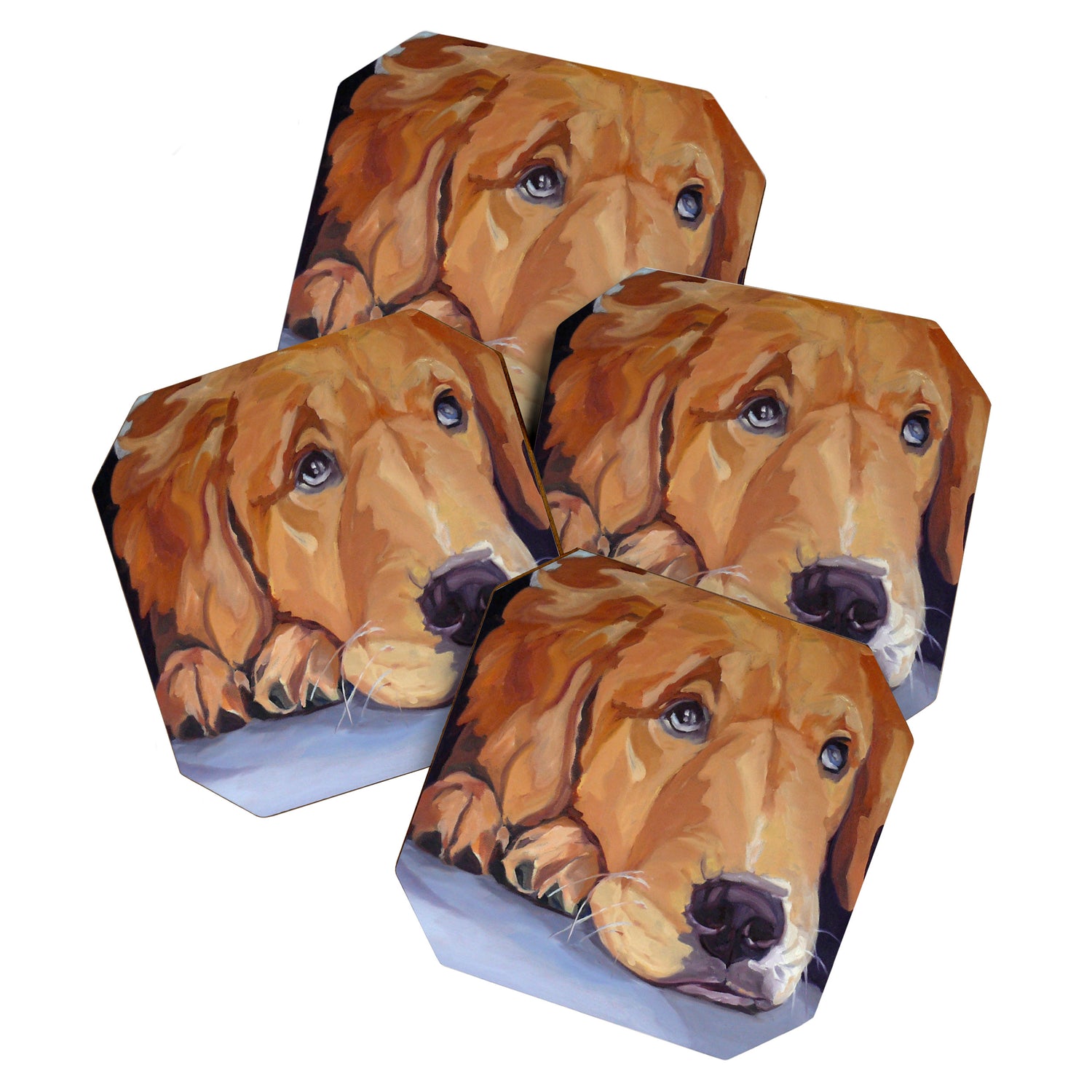Golden Retriever Dog Portrait Coaster Gallery Image 1