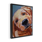 Golden Retriever Puppy Original Oil Painting Framed Canvas Print Gallery Image 2