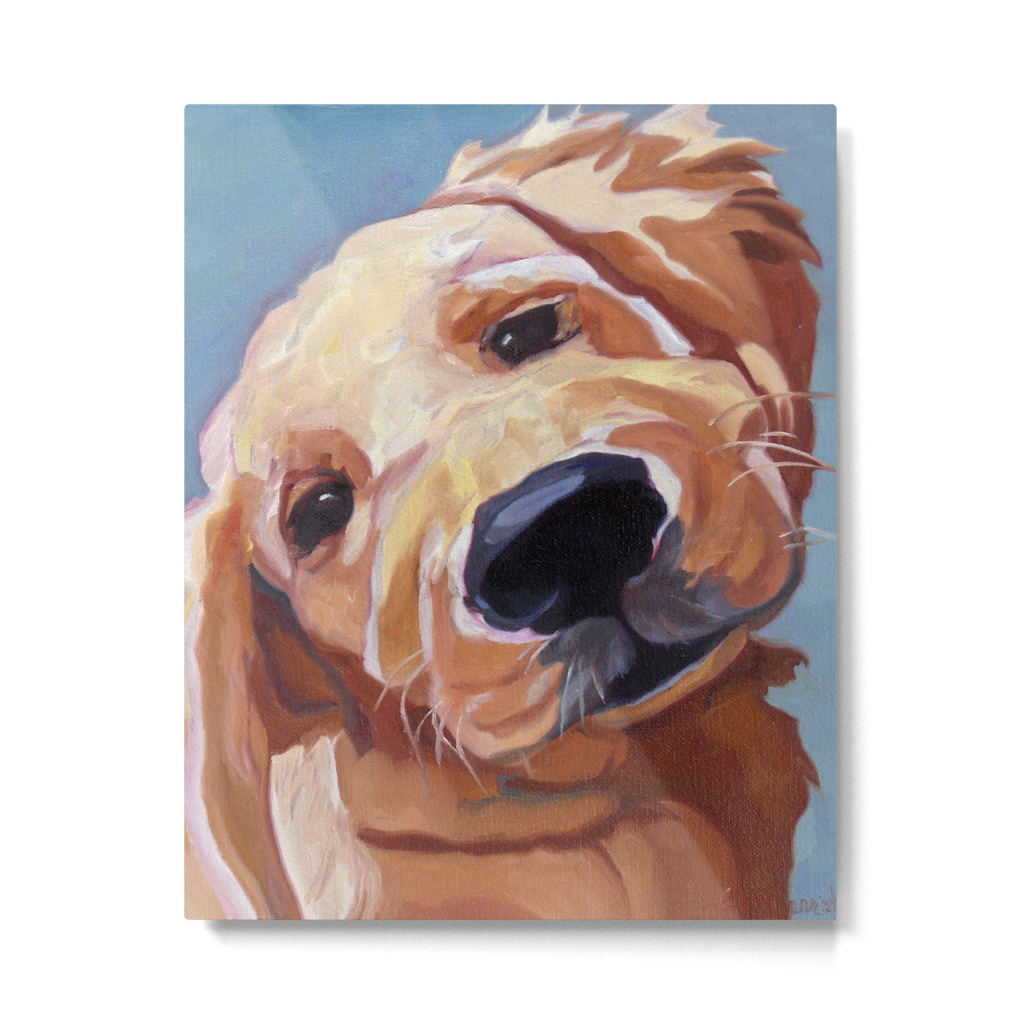 Golden Retriever Puppy Original Oil Painting Metal Print Gallery Image 6