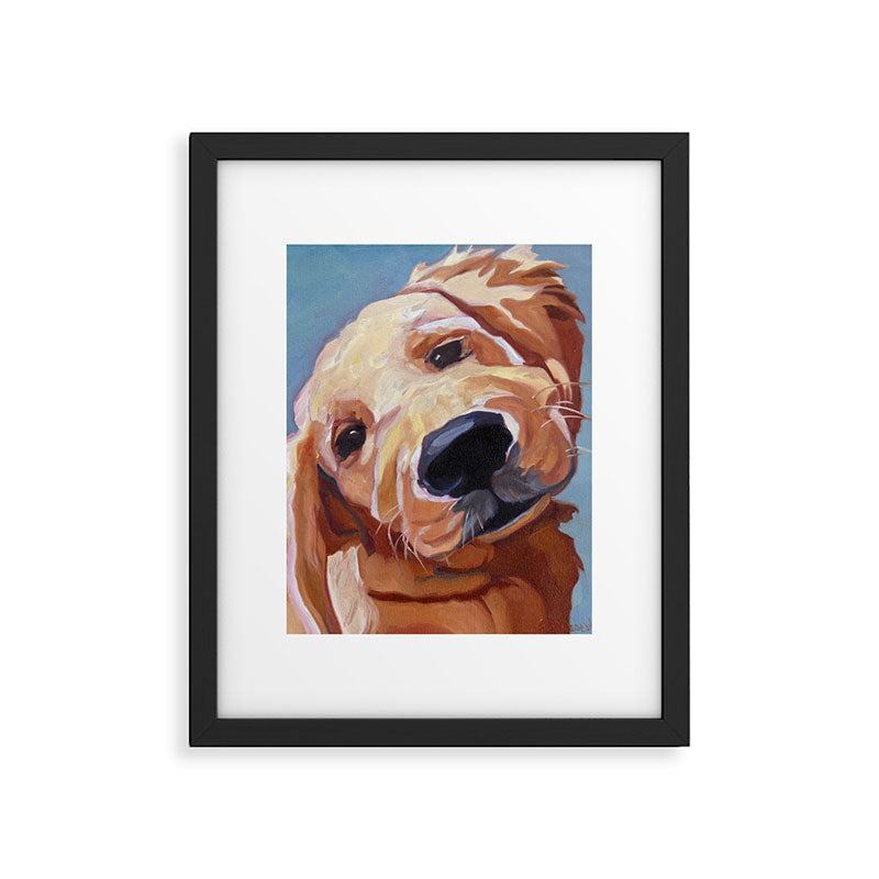 Golden Retriever Puppy Original Oil Painting Framed Art Print Gallery Image 6