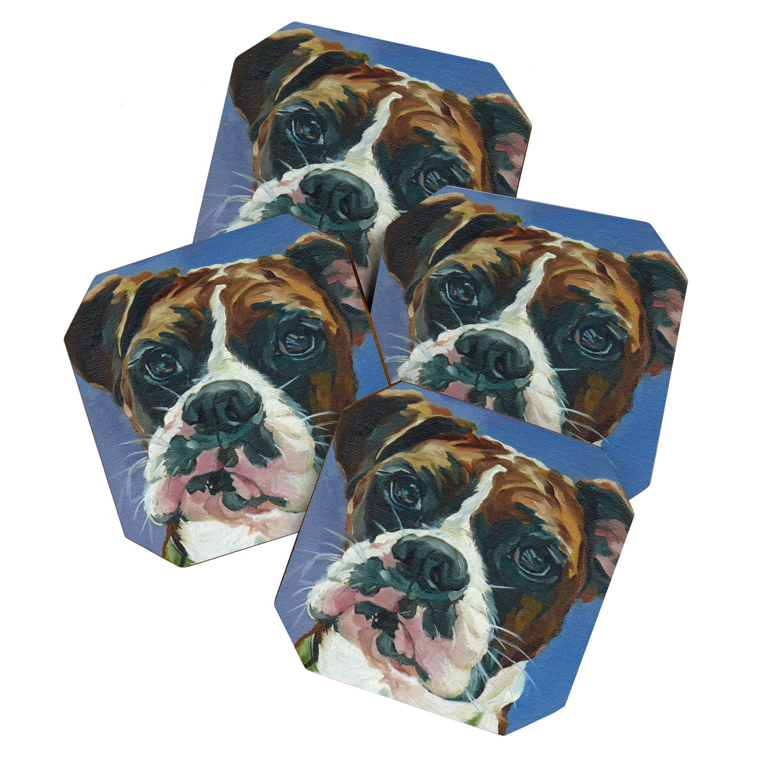 Khloe the Boxer Dog Fine Art Portrait Coaster Gallery Image 1