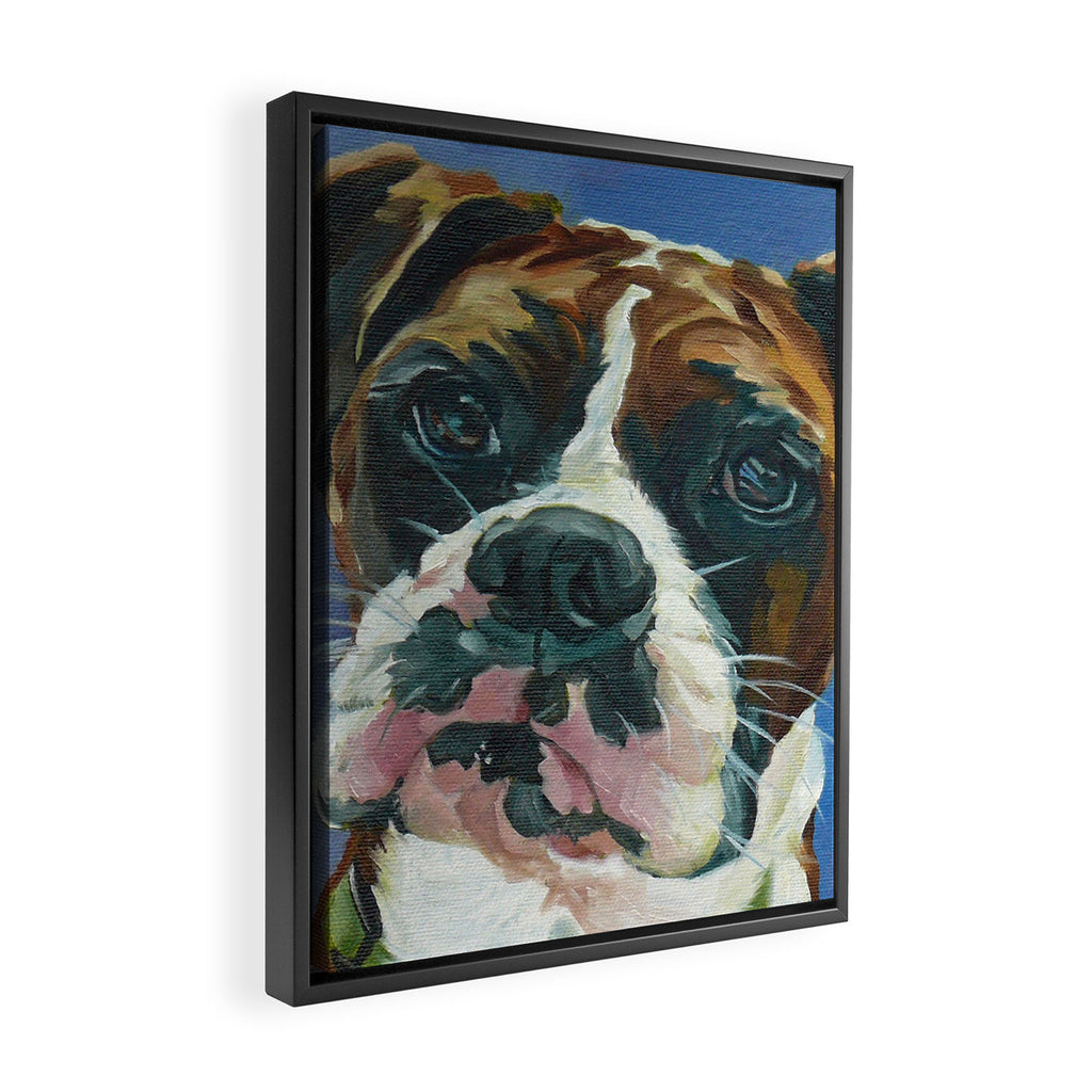 Khloe the Boxer Dog Fine Art Portrait Framed Canvas Print Gallery Image 2