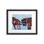 Kissing Boxers Dogs Portrait Framed Art Print Gallery Image 5