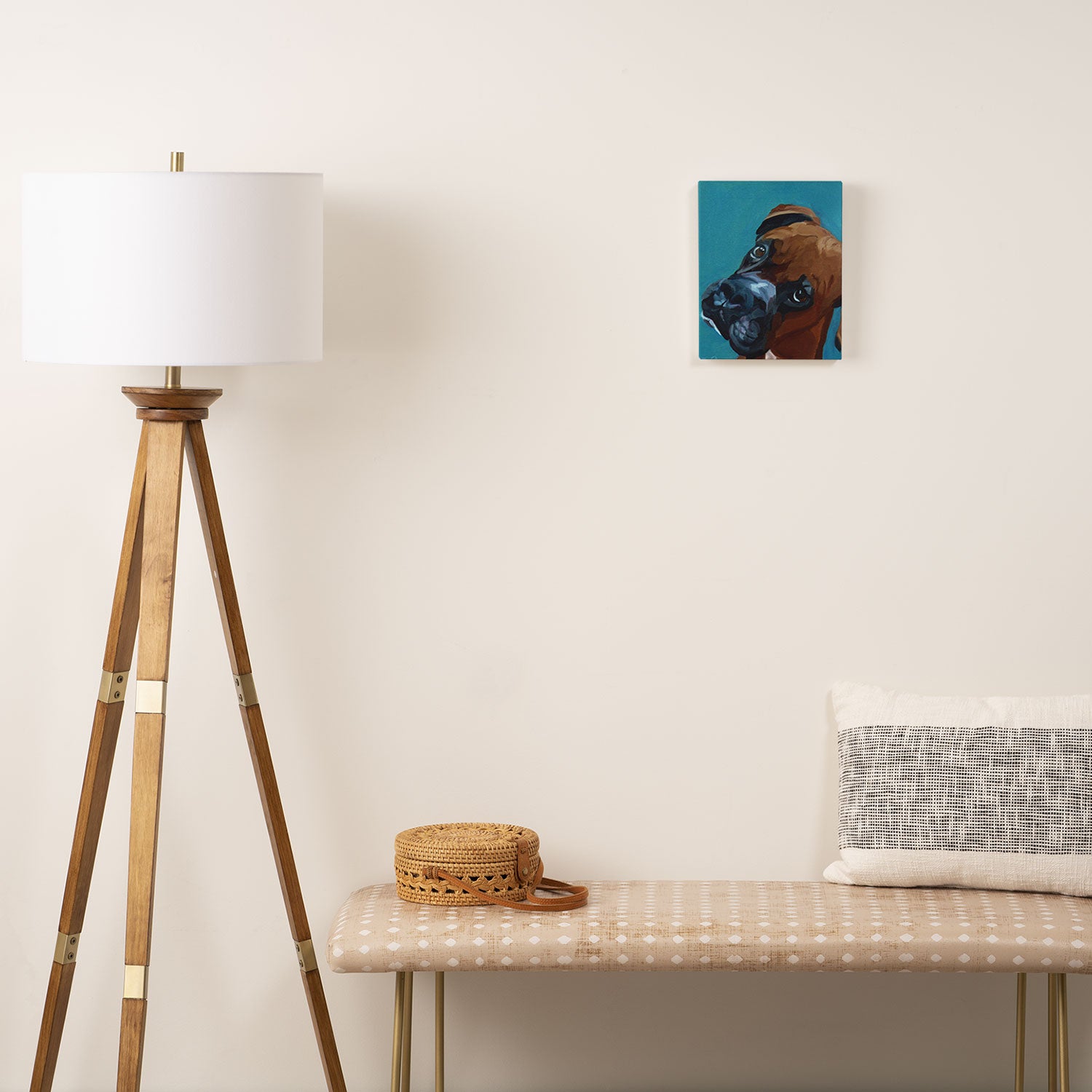 Leo the Boxer Dog Portrait Canvas Print Gallery Image 2