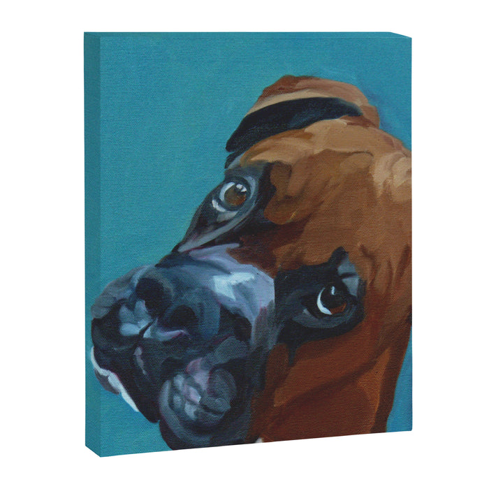 Leo the Boxer Dog Portrait Canvas Print Gallery Image 1