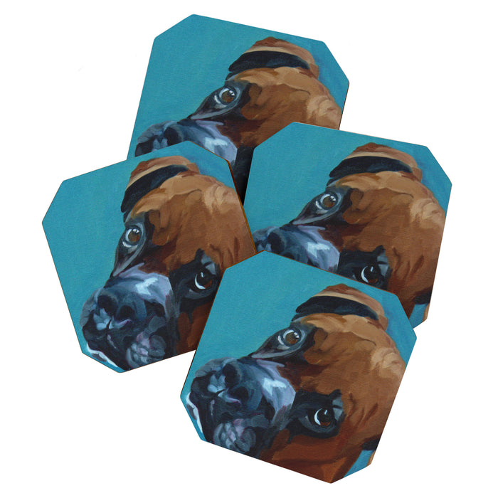 Leo the Boxer Dog Portrait Coaster Gallery Image 1