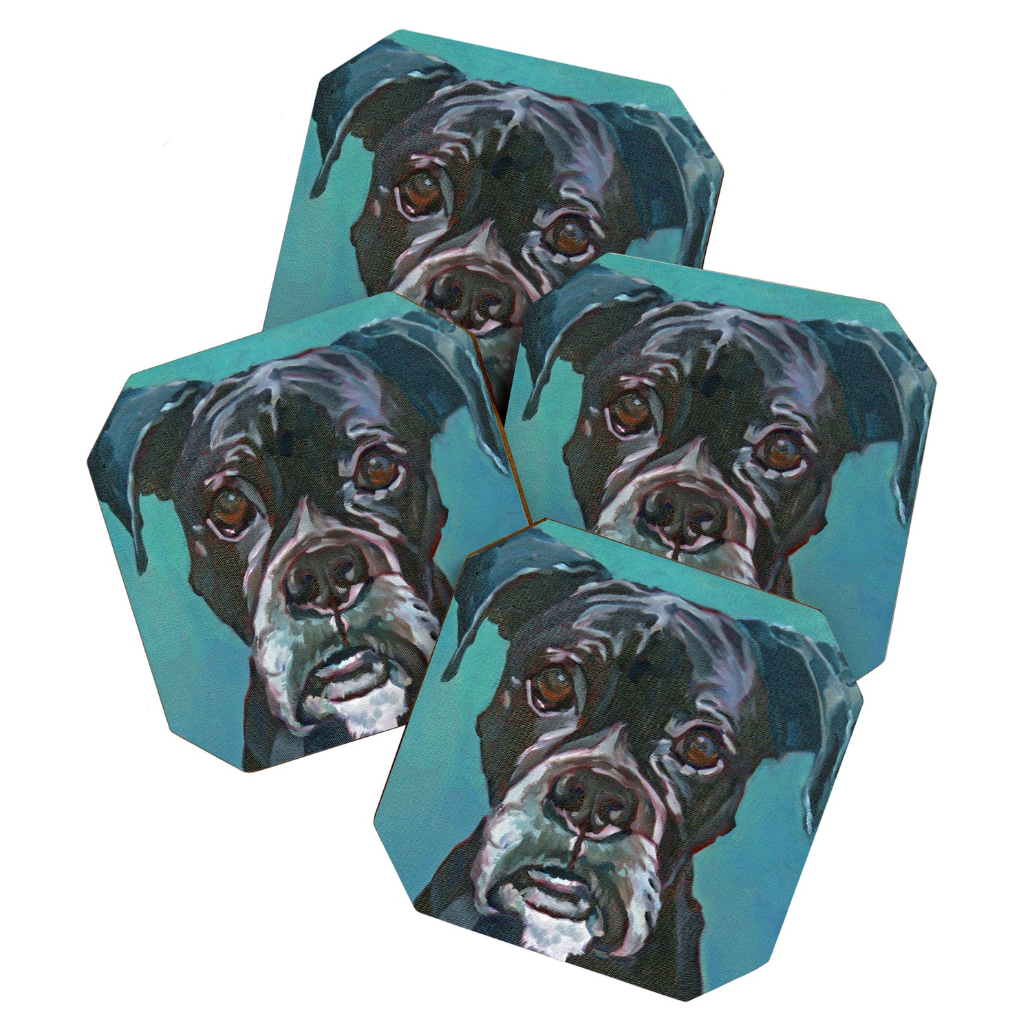 Sable the Black Boxer Dog Coaster Gallery Image 1