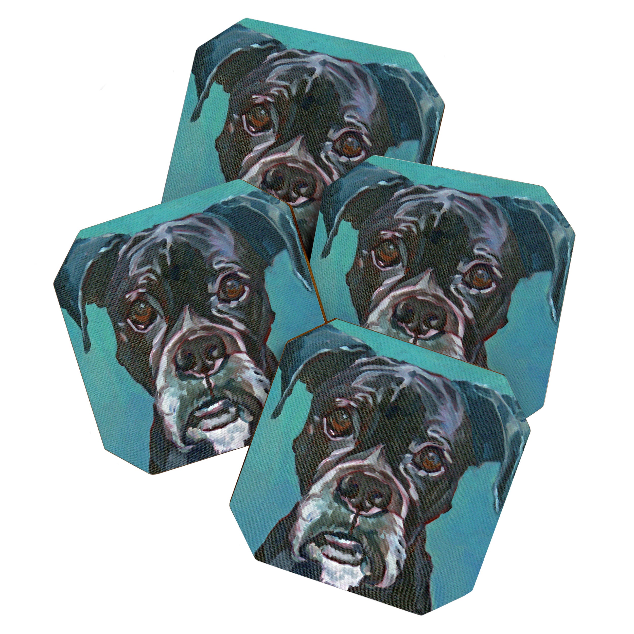 Sable the Black Boxer Dog Coaster Gallery Image 1