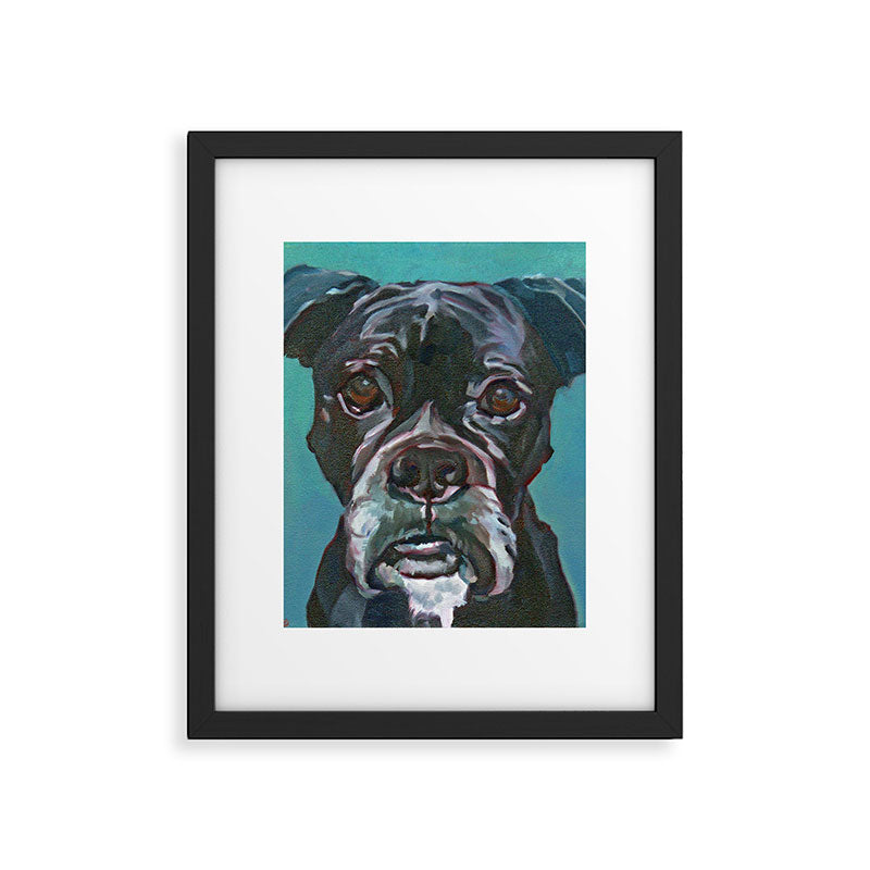 Sable the Black Boxer Dog Framed Art Print Gallery Image 6