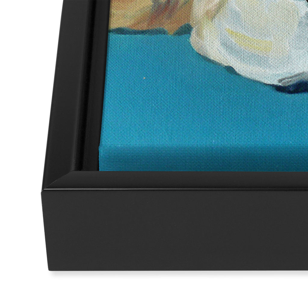 Shiner the Golden Retriever Portrait Framed Canvas Print Gallery Image 3