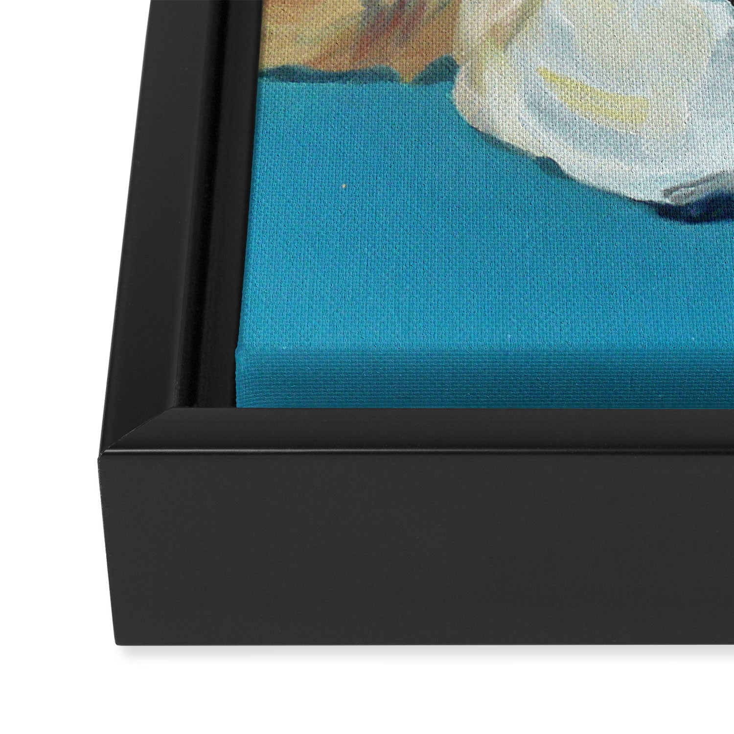 Shiner the Golden Retriever Portrait Framed Canvas Print Gallery Image 3