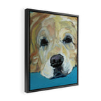 Shiner the Golden Retriever Portrait Framed Canvas Print Gallery Image 2
