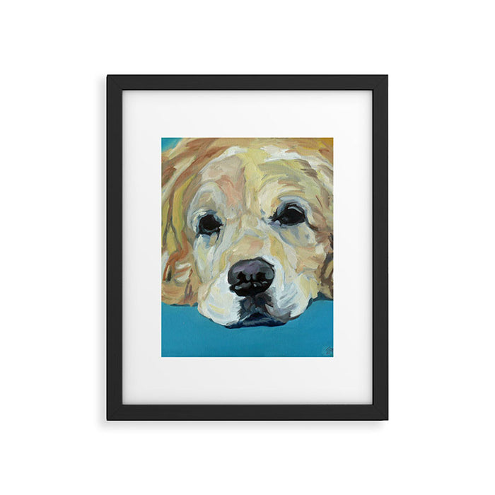 Shiner the Golden Retriever Portrait Framed Art Print Gallery Image 1