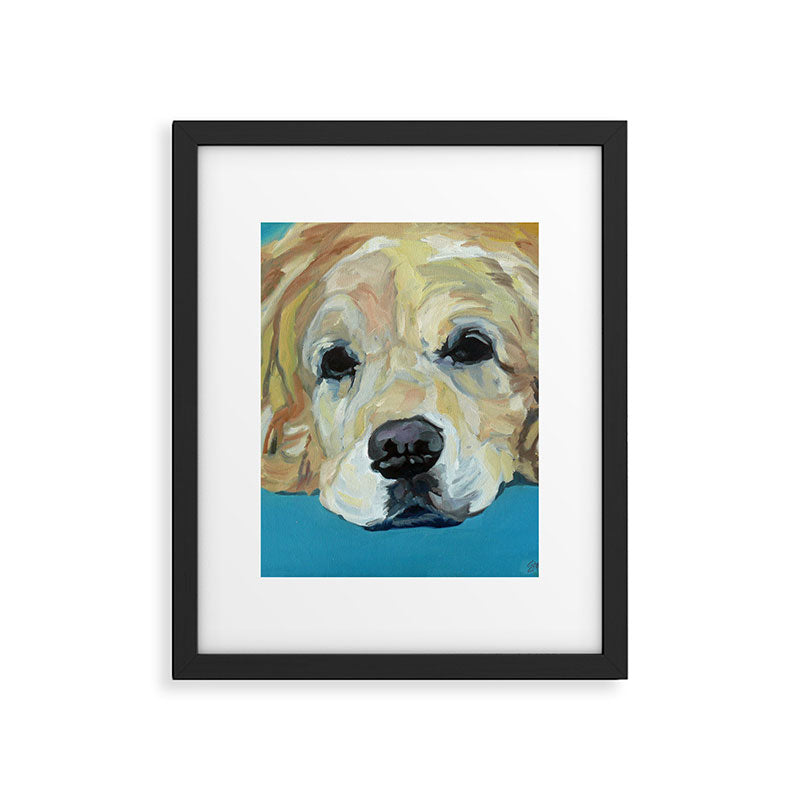 Shiner the Golden Retriever Portrait Framed Art Print Gallery Image 6