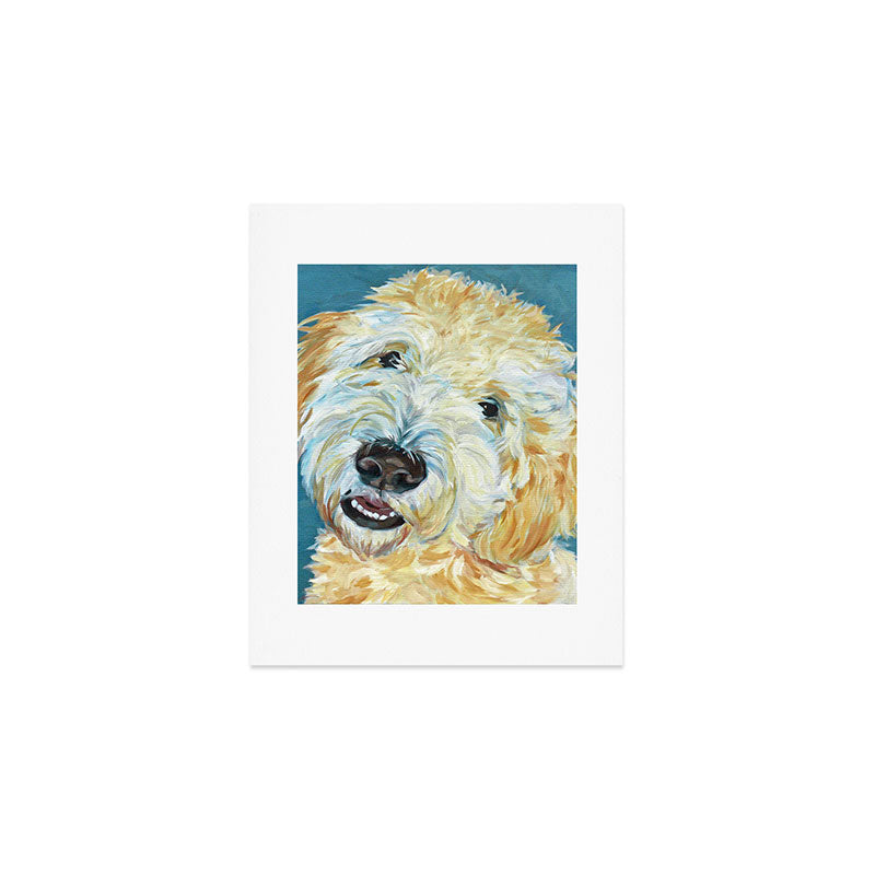 Stanley the Goldendoodle Dog Portrait Art Print Gallery Image 1