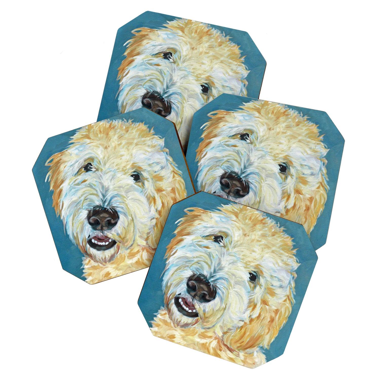 Stanley the Goldendoodle Dog Portrait Coaster Gallery Image 1