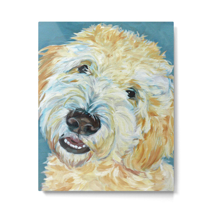 Stanley the Goldendoodle Dog Portrait Metal Print Gallery Image 1