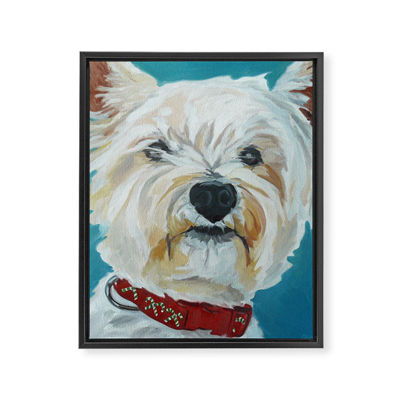 West Highland White Terrier Dog Portrait Framed Canvas Print Gallery Image 8