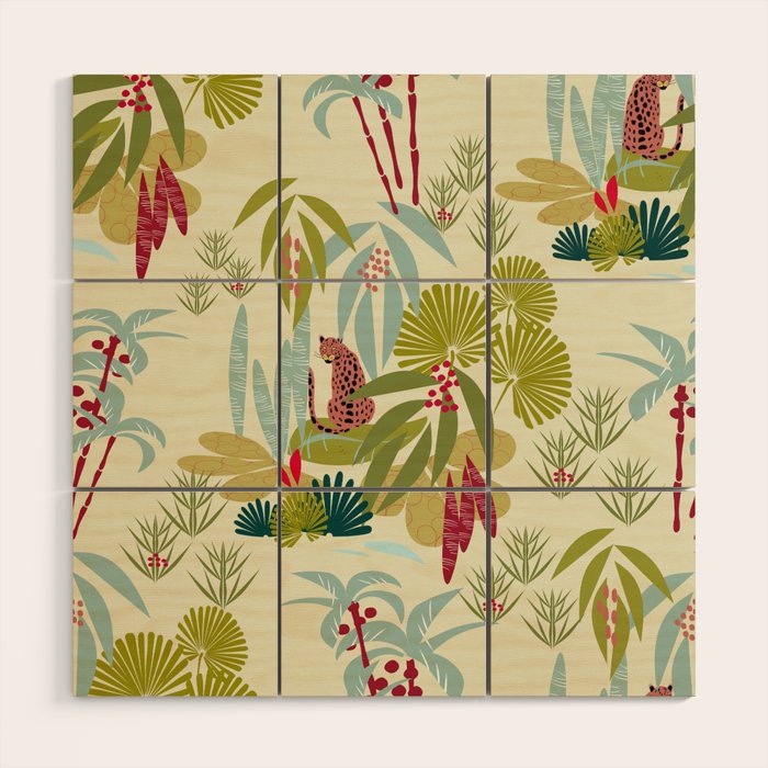 Savanna Leopard Wood Wall Art Gallery Image 1