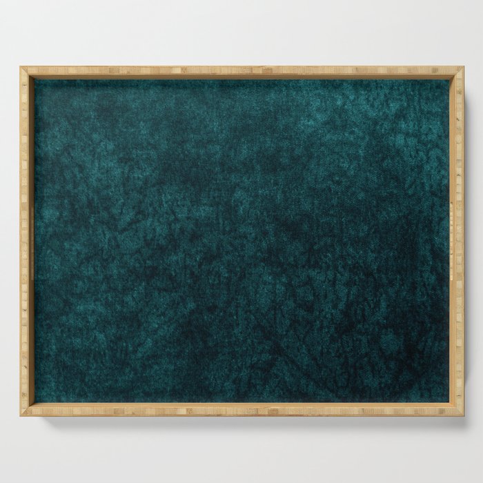 Teal Velvet Serving Tray Gallery Image 1