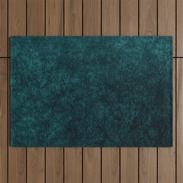 Teal Velvet Outdoor Rug Gallery Image 1