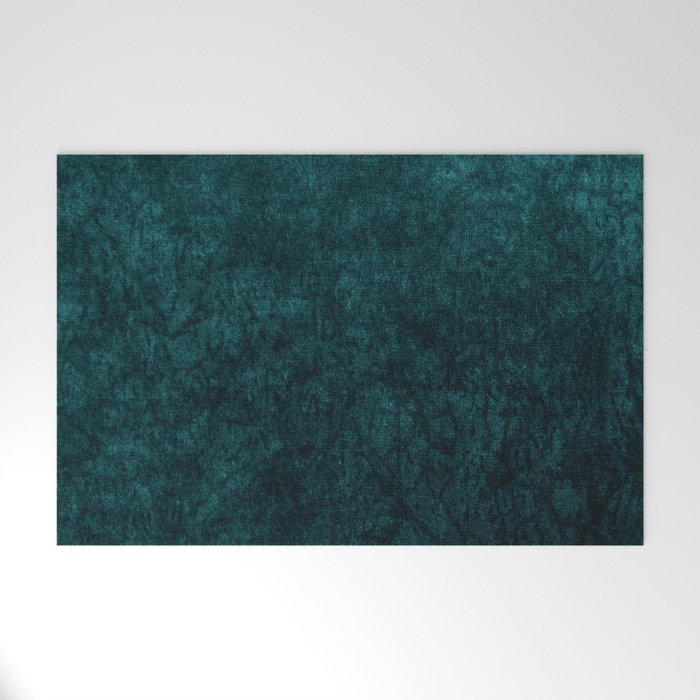 Teal Velvet Welcome Mat Gallery Image 1