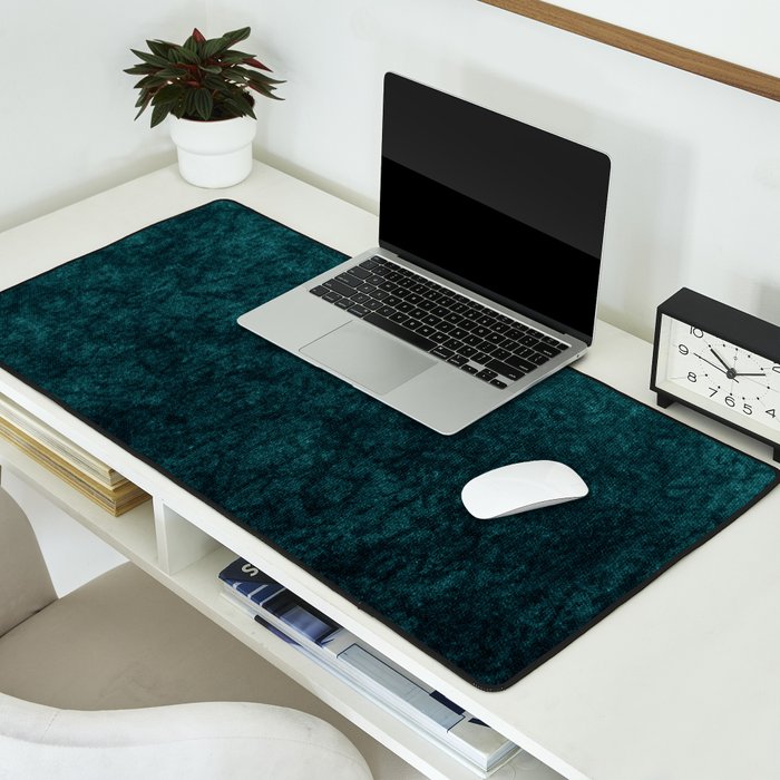 Teal Velvet Desk Mat Gallery Image 2