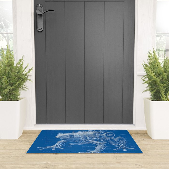 Robotic Toad Bufo Mechanicus Engineering Blueprint Welcome Mat Gallery Image 3