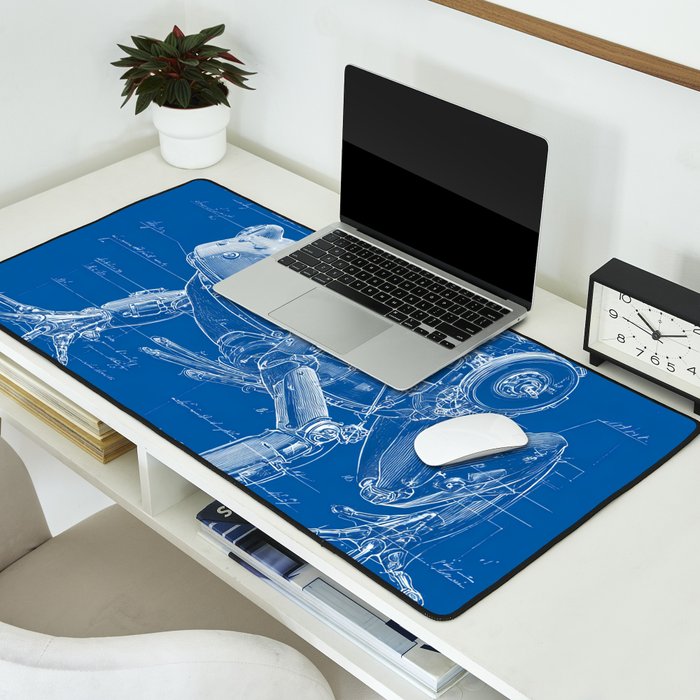 Robotic Toad Bufo Mechanicus Engineering Blueprint Desk Mat Gallery Image 2