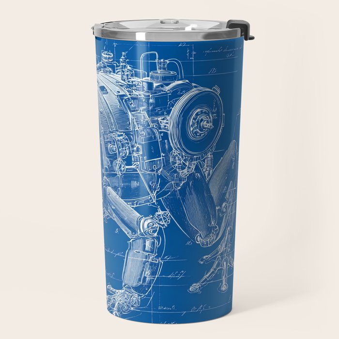 Robotic Toad Bufo Mechanicus Engineering Blueprint Travel Mug Gallery Image 2