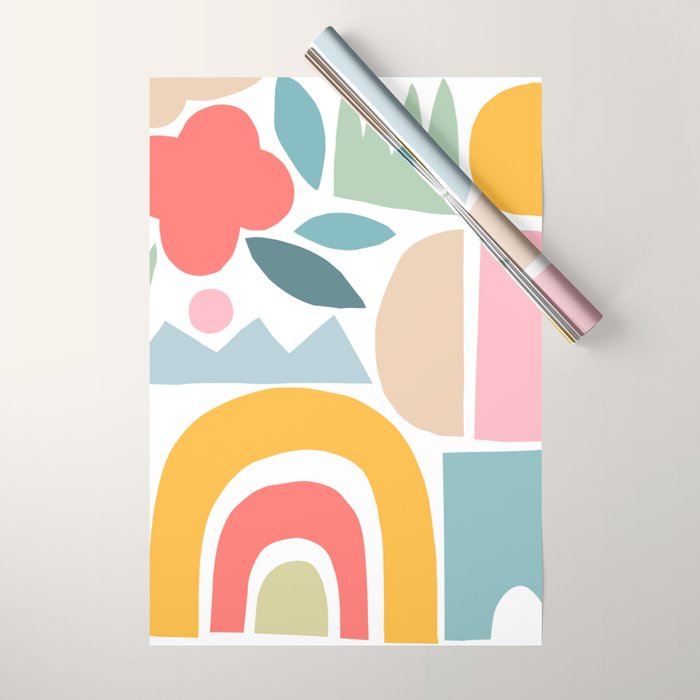 Playful Nature and Rainbow Collage Nº4 Wrapping Paper Gallery Image 1