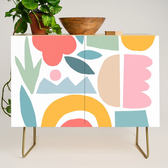 Playful Nature and Rainbow Collage Nº4 Credenza Gallery Image 1