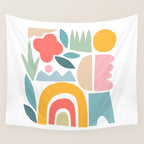 Playful Nature and Rainbow Collage Nº4 Wall Tapestry Gallery Image 4