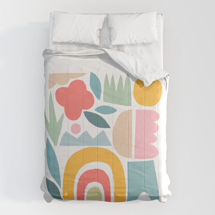 Playful Nature and Rainbow Collage Nº4 Comforter Gallery Image 6