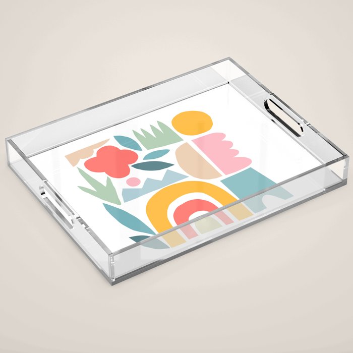 Playful Nature and Rainbow Collage Nº4 Acrylic Tray Gallery Image 1