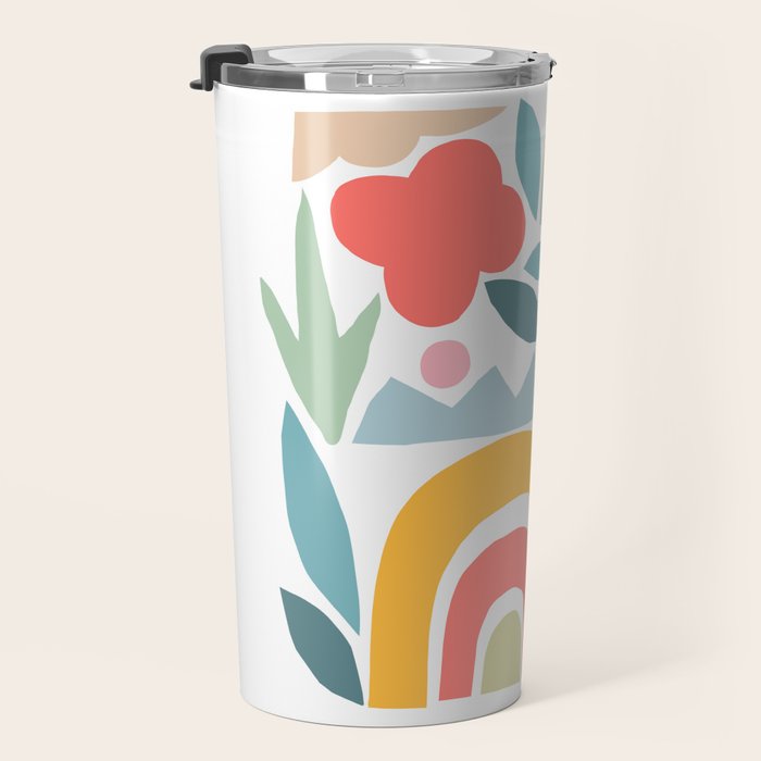 Playful Nature and Rainbow Collage Nº4 Travel Mug Gallery Image 3