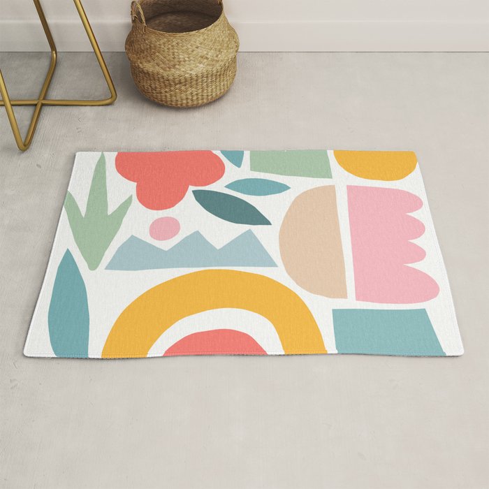Playful Nature and Rainbow Collage Nº4 Rug Gallery Image 1