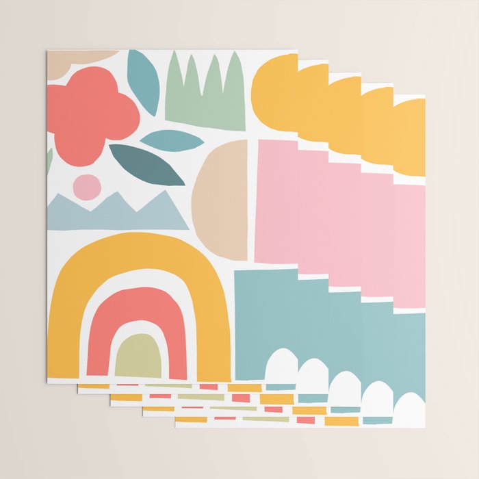 Playful Nature and Rainbow Collage Nº4 Wrapping Paper Gallery Image 3