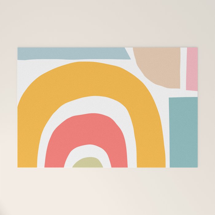 Playful Nature and Rainbow Collage Nº4 Welcome Mat Gallery Image 1