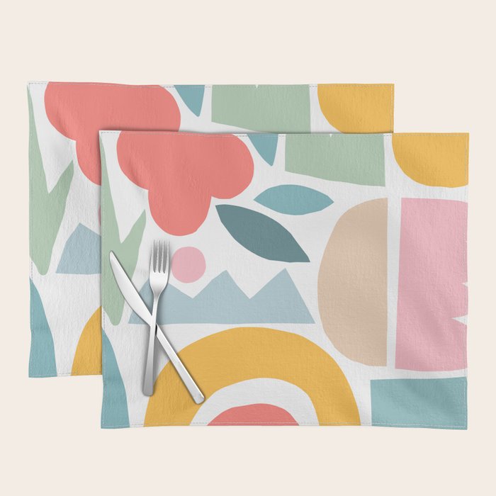 Playful Nature and Rainbow Collage Nº4 Placemat Gallery Image 1