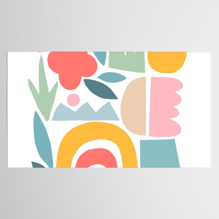 Playful Nature and Rainbow Collage Nº4 Tablecloth Gallery Image 2