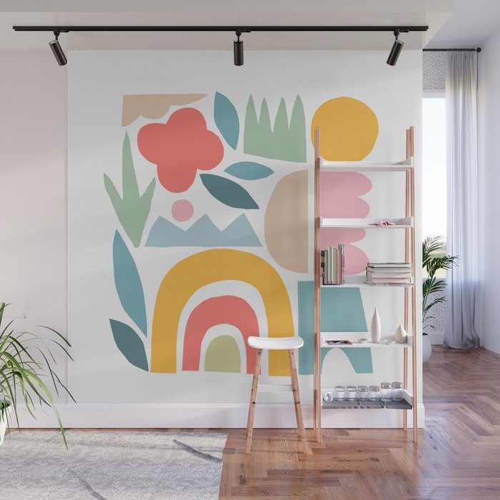 Playful Nature and Rainbow Collage Nº4 Wall Mural Gallery Image 1