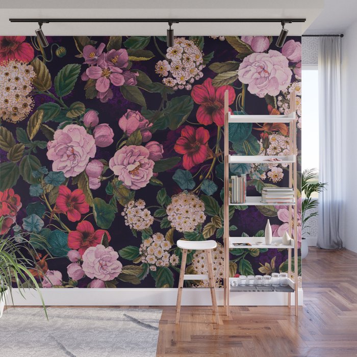 Brightly Glowing Flowers II Wall Mural Gallery Image 1