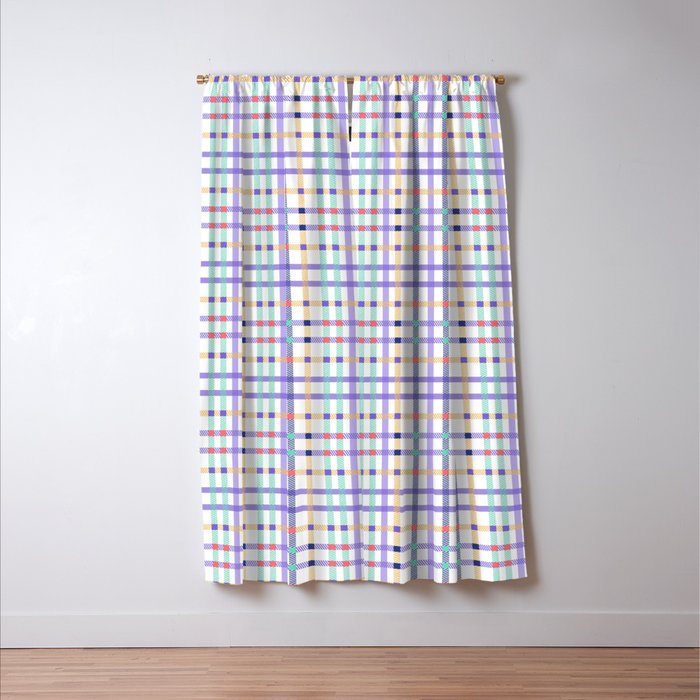 Vibrant Plaid Fusion A Window Curtain Gallery Image 3