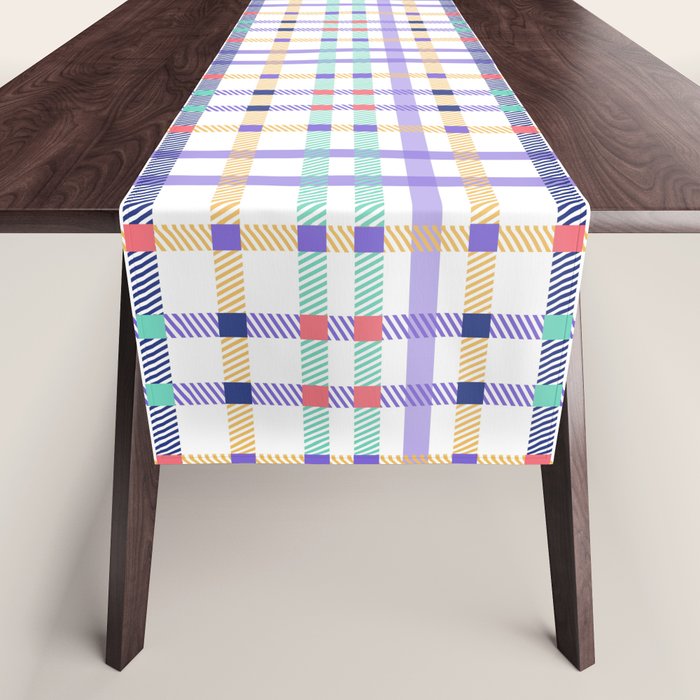 Vibrant Plaid Fusion A Table Runner Gallery Image 1